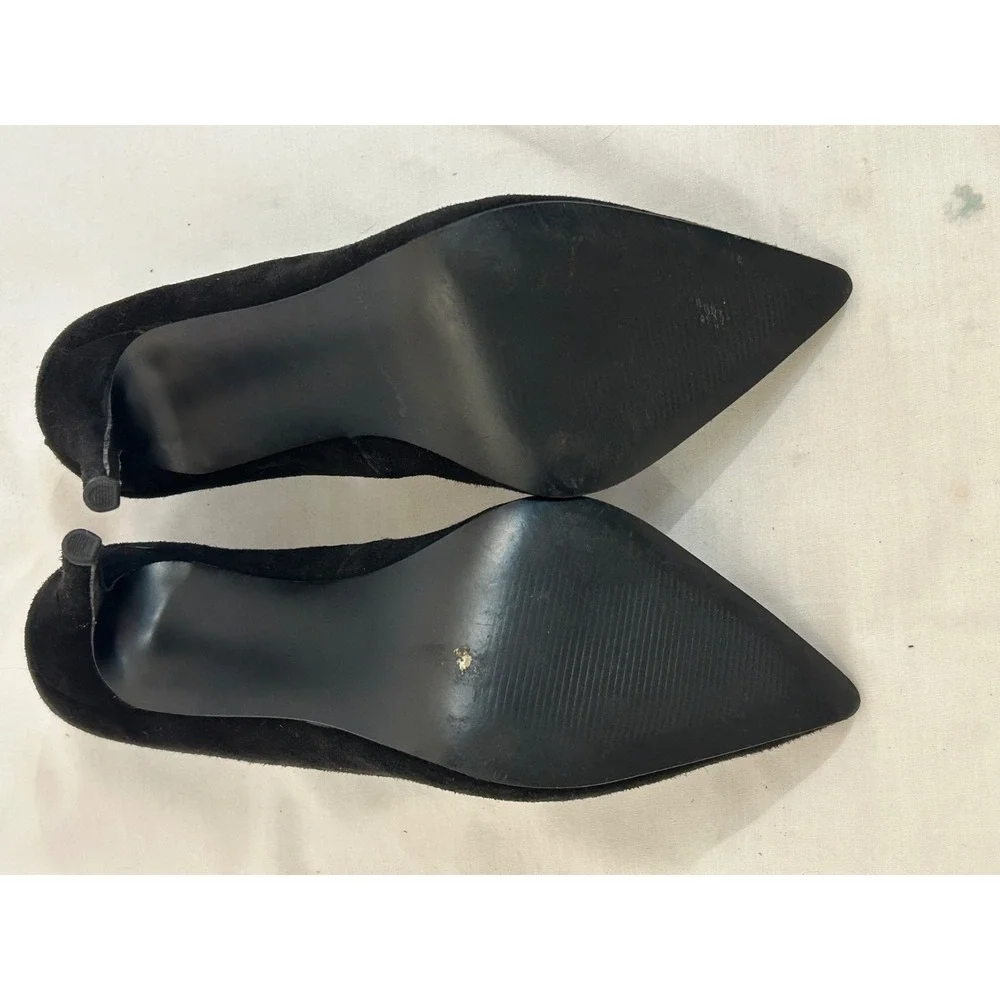 Steve Madden Daisie Black  Suede Pointed Toe Stiletto Pumps Heels Party 6.5M